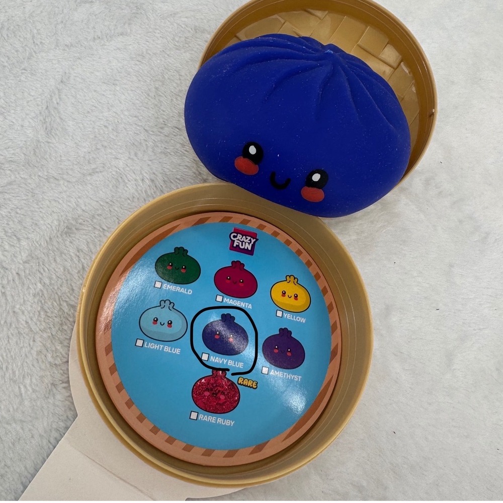 RMS Crazy Fun Mystery Squishy Dumpling Navy Sensory Fidget Toy Rare Ruby Edition